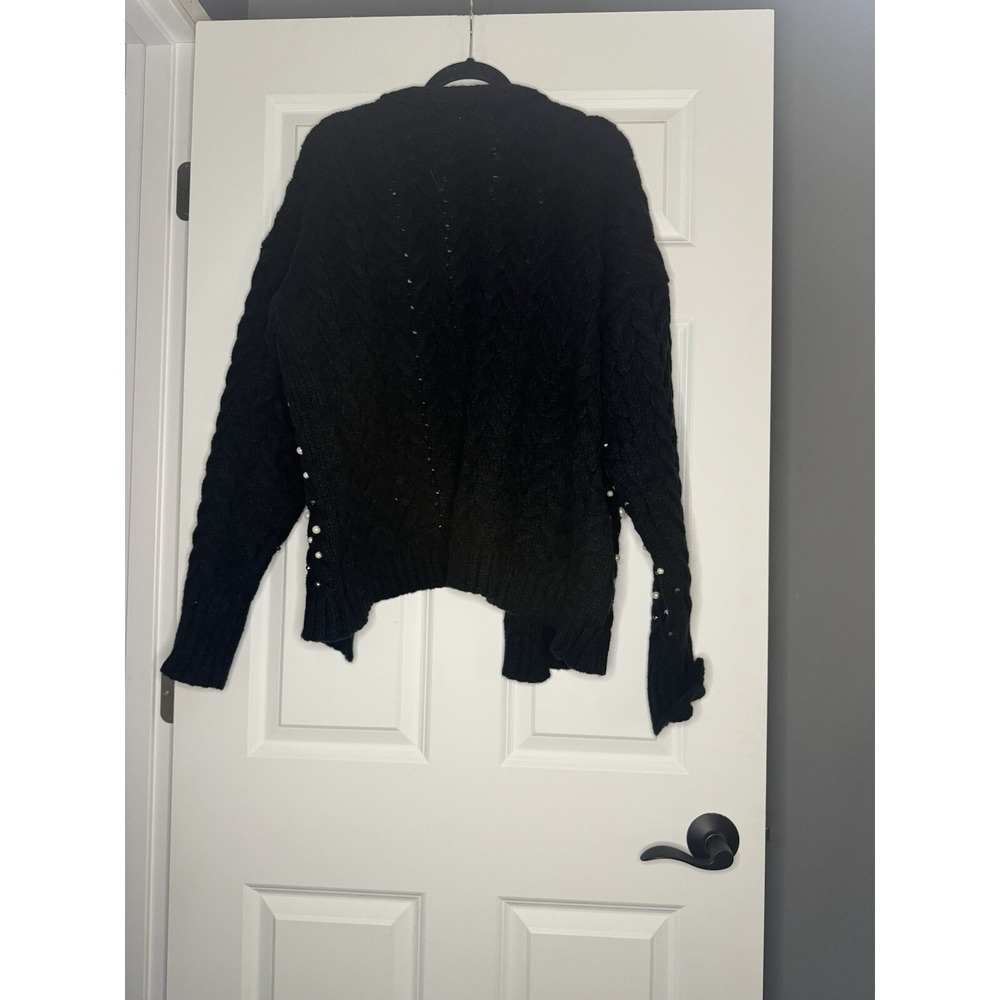 Bibi Pearl Knit Cardigan Sweater Xl Black - Picture 2 of 2
